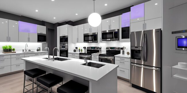 brushed stainless steel kitchen facilies