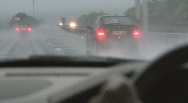 Driving on the M54 in rain